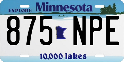 MN license plate 875NPE
