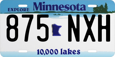 MN license plate 875NXH