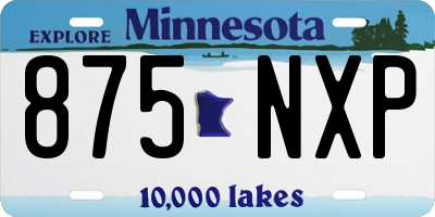 MN license plate 875NXP