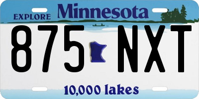 MN license plate 875NXT