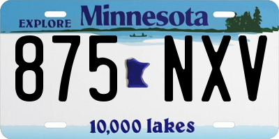 MN license plate 875NXV