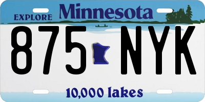 MN license plate 875NYK