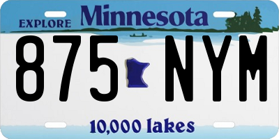 MN license plate 875NYM