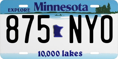 MN license plate 875NYO
