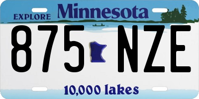 MN license plate 875NZE