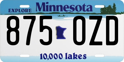 MN license plate 875OZD
