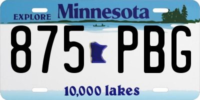 MN license plate 875PBG