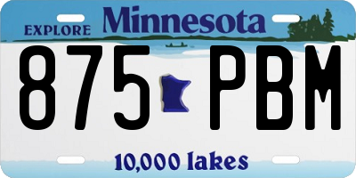 MN license plate 875PBM