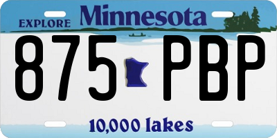 MN license plate 875PBP