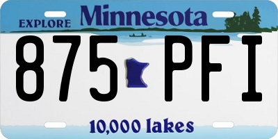 MN license plate 875PFI