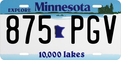 MN license plate 875PGV