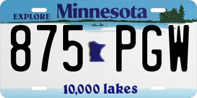 MN license plate 875PGW