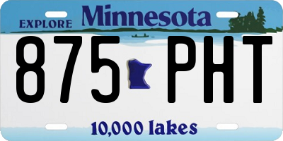 MN license plate 875PHT