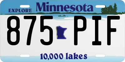 MN license plate 875PIF