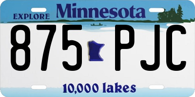 MN license plate 875PJC