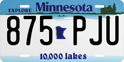 MN license plate 875PJU