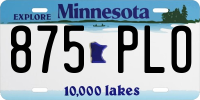 MN license plate 875PLO