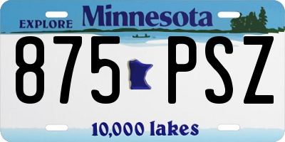 MN license plate 875PSZ