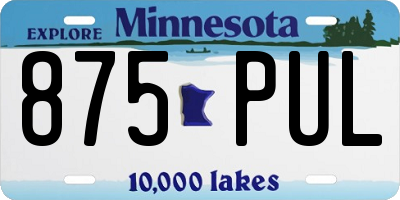 MN license plate 875PUL