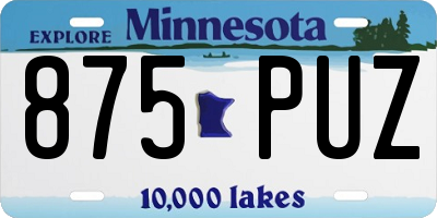 MN license plate 875PUZ