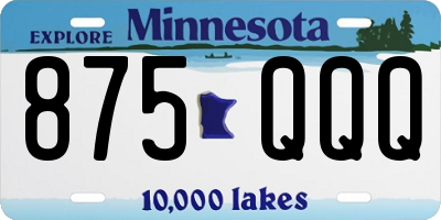 MN license plate 875QQQ