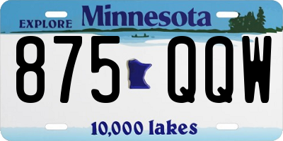 MN license plate 875QQW