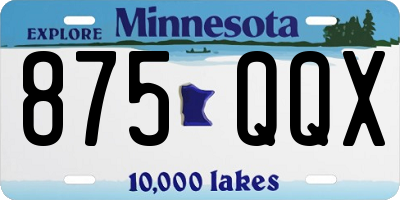 MN license plate 875QQX