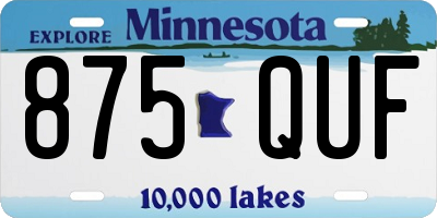 MN license plate 875QUF