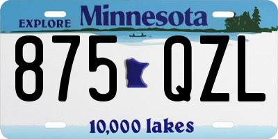 MN license plate 875QZL