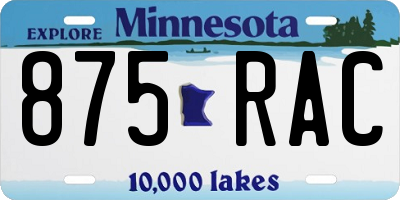 MN license plate 875RAC