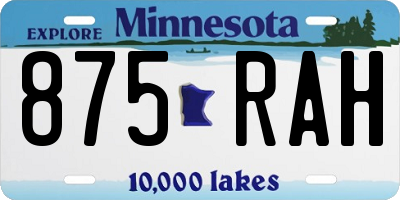 MN license plate 875RAH