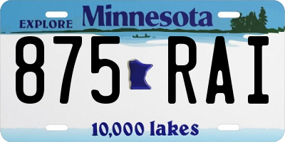 MN license plate 875RAI