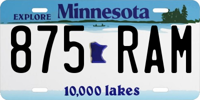 MN license plate 875RAM