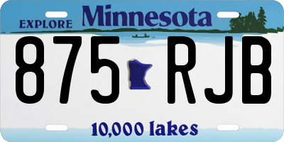 MN license plate 875RJB