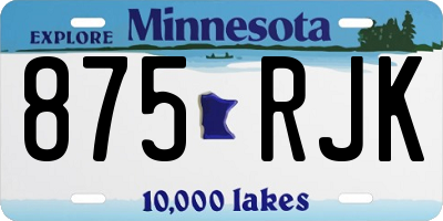 MN license plate 875RJK