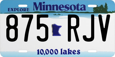 MN license plate 875RJV