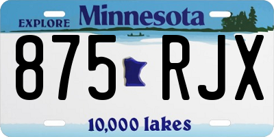 MN license plate 875RJX