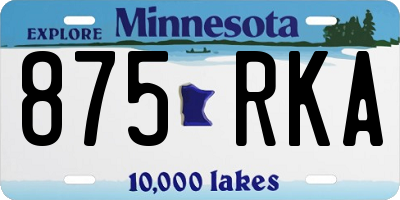 MN license plate 875RKA