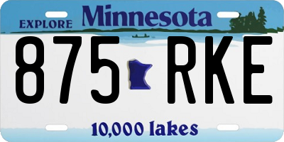 MN license plate 875RKE