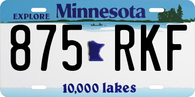 MN license plate 875RKF