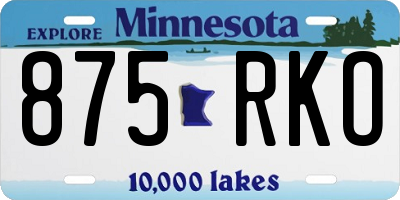 MN license plate 875RKO