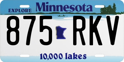 MN license plate 875RKV