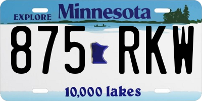 MN license plate 875RKW