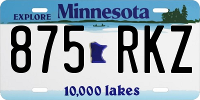 MN license plate 875RKZ