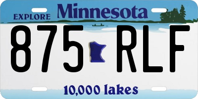 MN license plate 875RLF