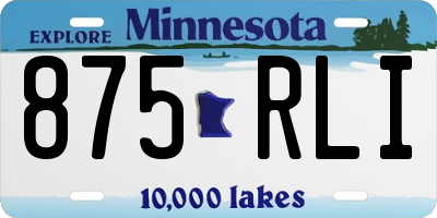 MN license plate 875RLI
