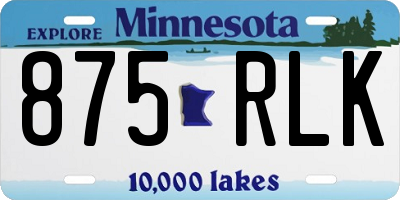MN license plate 875RLK