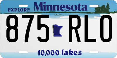 MN license plate 875RLO