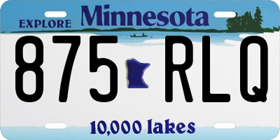 MN license plate 875RLQ