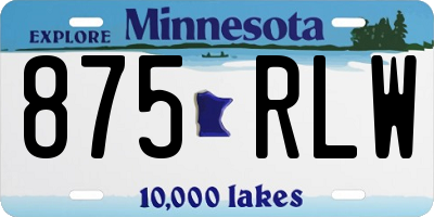 MN license plate 875RLW